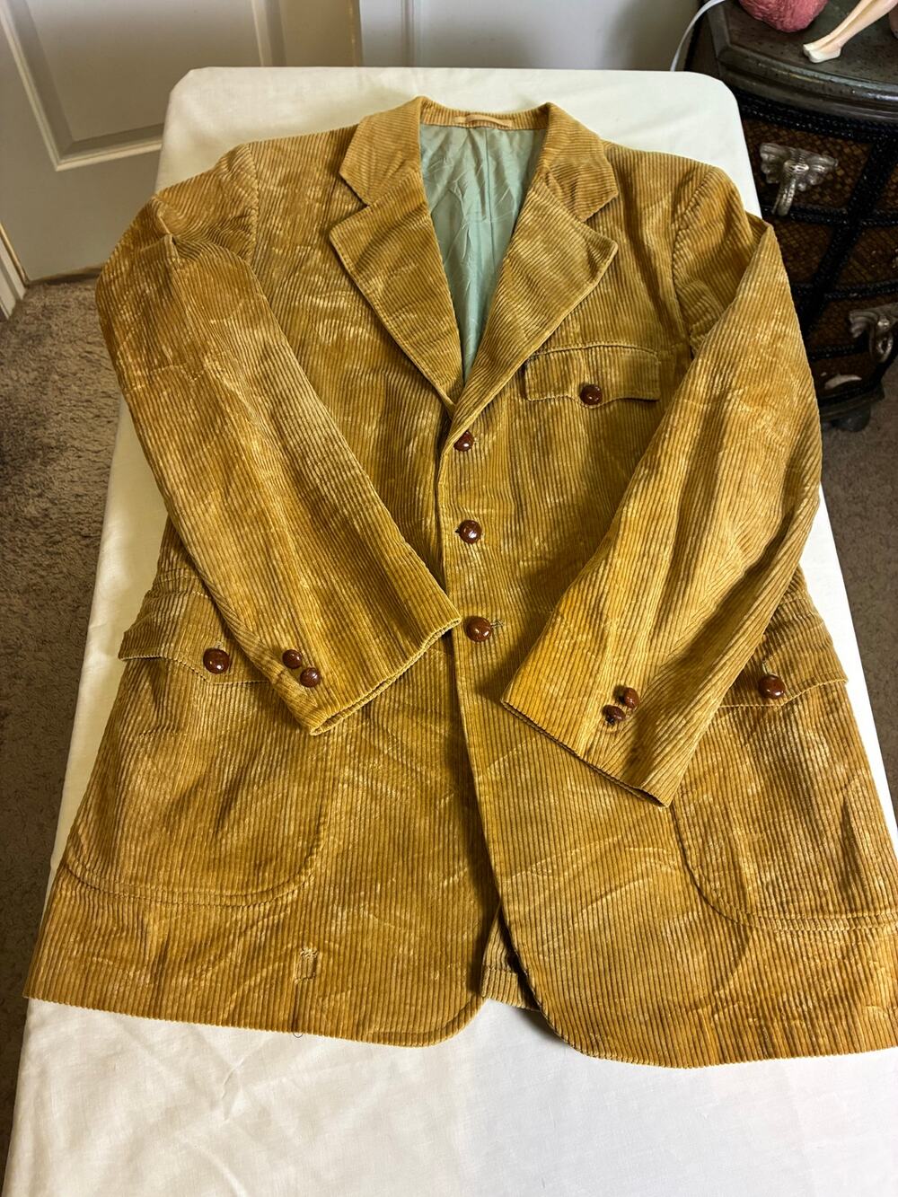 Vintage Sheplers Corduroy Blazer Mens Brown Western Sport Coat 3 Button USA